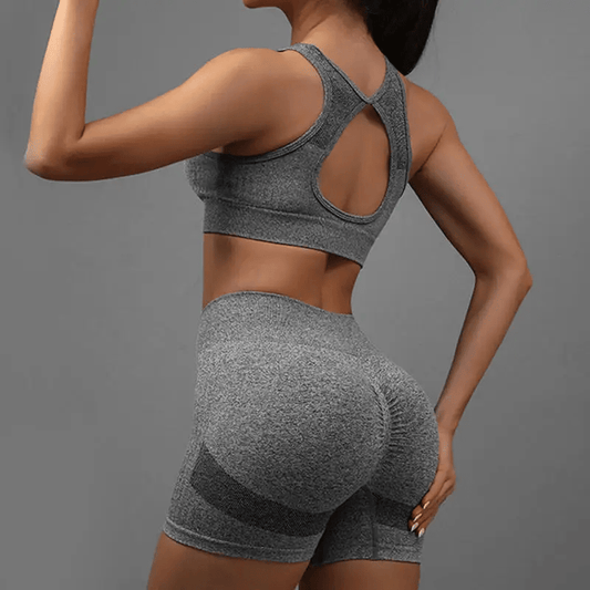 Women Yoga Shorts Sets High Waist Butt Lifting Workout Fitness Tights Tummy Control Gym Running Stretched Sportswear